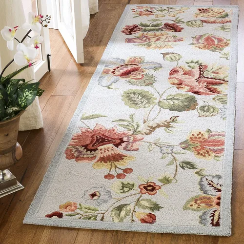 Miniatura 23 de SAFAVIEH Chelsea Collection - Alfombra decorativa de 2 pies 6 pulgadas x 4 pies, color marfil, lana de campo francesa enganchada a mano, ideal