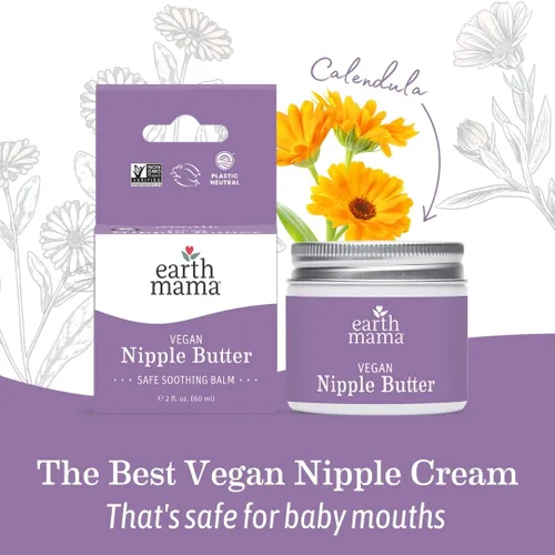 Miniatura 9 de Earth Mama Crema vegana para pezones Crema de lactancia materna sin crueldad para madres lactantes Sin lanolina 2 onzas