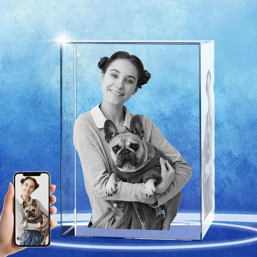 Miniatura 14 de Regalos conmemorativos personalizados para mascotas, marco de fotos de cristal 3D de perros o gatos, marco de fotos grabado con láser personalizado