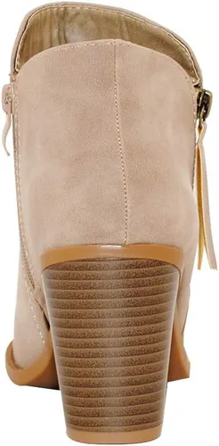 Miniatura 4 de TRENDSUP Botines de moda con cremallera lateral para mujer, Negro