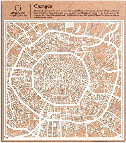 Miniatura 120 de O3 Design Studio Aberdeen - Mapa de papel cortado en papel blanco de 12 x 12 pulgadas