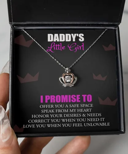 Miniatura 4 de Collar de corona para niña con mensaje de papá - Perfecto para los amantes