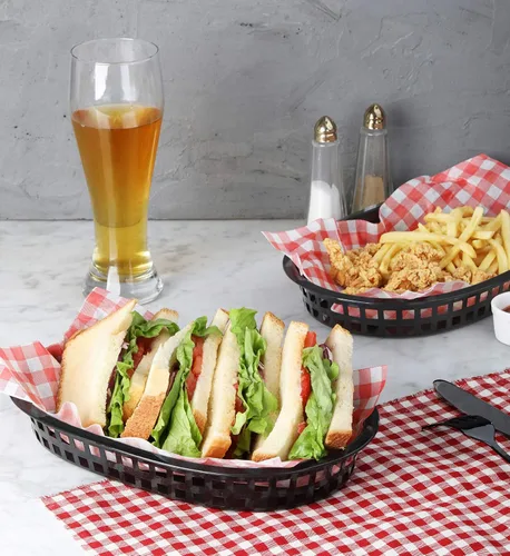 Miniatura 6 de New Star Foodservice 44041 - Cestas de comida rápida, 10.5 x 7 pulgadas, juego de 12, color negro
