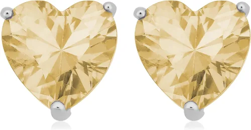 Miniatura 11 de Kooljewelry Pendientes de plata de ley y circonita cúbica con piedra natal