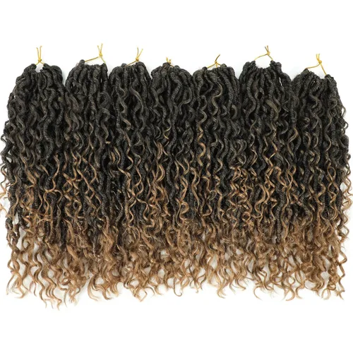 Miniatura 3 de Goddess Locs - Cabello de ganchillo de 12 pulgadas, 7 paquetes de rastas cortas de pelo sintético de ganchillo suave, trenzas de ganchillo