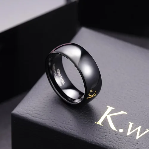 Miniatura 20 de King Will Alianza de boda de carburo de tungsteno para hombres y mujeres, anillos de promesa para parejas abovedados de alto pulido