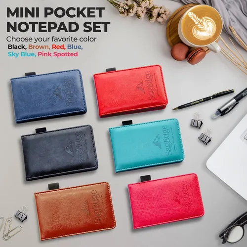 Miniatura 7 de Juego de soporte para bloc de notas de piel sintética en caja de regalo, cuaderno de bolsillo interior con 30 hojas de notas forradas, color blanco