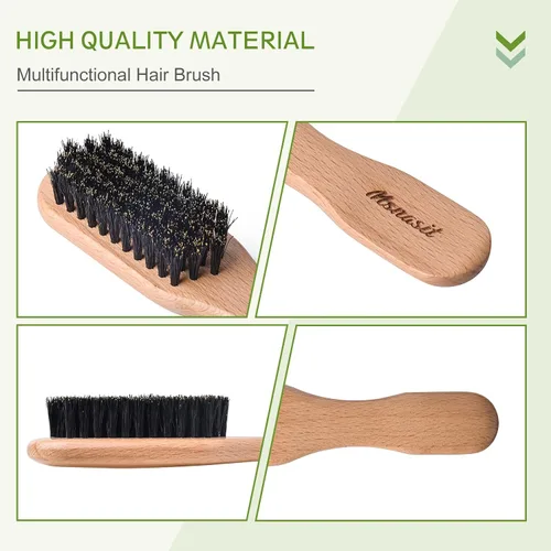 Miniatura 3 de Cepillo de pelo de tamaño de viaje, cepillo de pelo pequeño con control de bordes de madera para evitar el encrespamiento y suavizar los vuelos