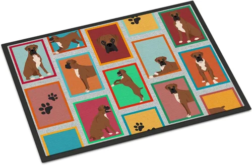 Miniatura 53 de Caroline's Treasures MLM1149MAT - Felpudo rojo Border Collie de 18 x 27 pulgadas, para interiores y exteriores, para entrada, antideslizante, Border