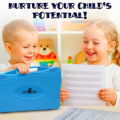 Miniatura 6 de MINIARTIS Glockenspiel Xilófono Xilófono de 25 notas con teclas metálicas coloridas para niños Instrumento musical de percusión Juguete Azul