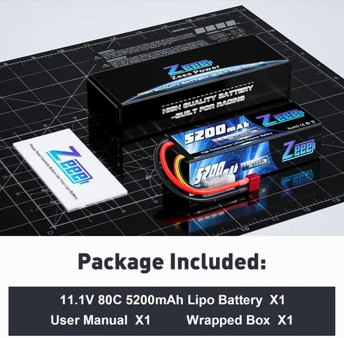 Miniatura 6 de Zeee 3S Lipo Battery 5200mAh 11.1V 80C RC Batería Estuche rígido con conector T para RC Car Boat Truck Helicóptero Avión Racing Modelos