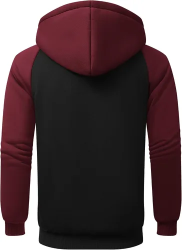 Miniatura 119 de GEEK LIGHTING Sudadera con capucha y cremallera para hombre, forro polar, chaqueta gruesa con capucha para invierno, cálida sudadera atlética