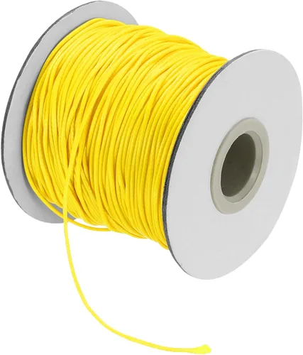 Miniatura 158 de MECCANIXITY Cordón encerado de poliéster encerado de 0.020 in, cuerda de cera de 175 yardas para hacer pulseras, collares, cuentas, joyería y Negro