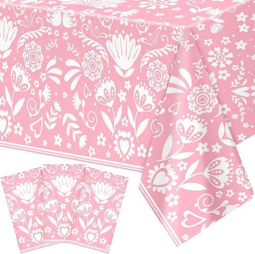 Miniatura 13 de Domensi 1 mantel mexicano de 54 x 108 pulgadas, mantel de fiesta de plástico Cielito Lindo desechable, funda de mesa con mandala y flor para taco