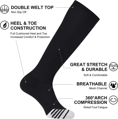 Miniatura 4 de FITRELL Paquete de 2/3 calcetines de béisbol y sóftbol para niños, jóvenes, hombres y mujeres, calcetines altos hasta la rodilla (varios colores)