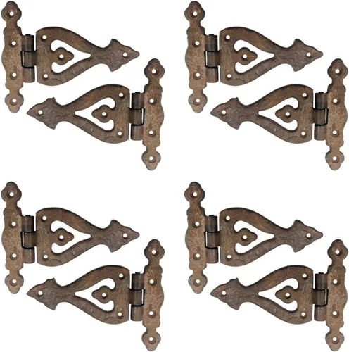 Miniatura 36 de Adonai Hardware Alleluia - Bisagras delanteras de hierro fundido antiguo (3.2 pulgadas x 10 unidades, negro mate) para puertas de granero, puertas