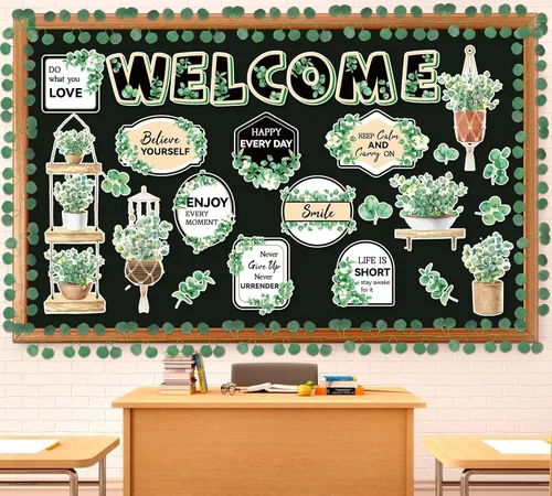 Miniatura 40 de Conjunto de Tablero de Anuncios Bombilla Keep Shining, Decoración Motivacional para el Aula, Regreso a la Escuela, Recortes de Papel Temáticos