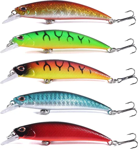 Miniatura 6 de Jerkbait - Señuelos de pesca Jerk Baits para pesca de lubina, señuelos con caja de aparejos para agua dulce y salada, 10