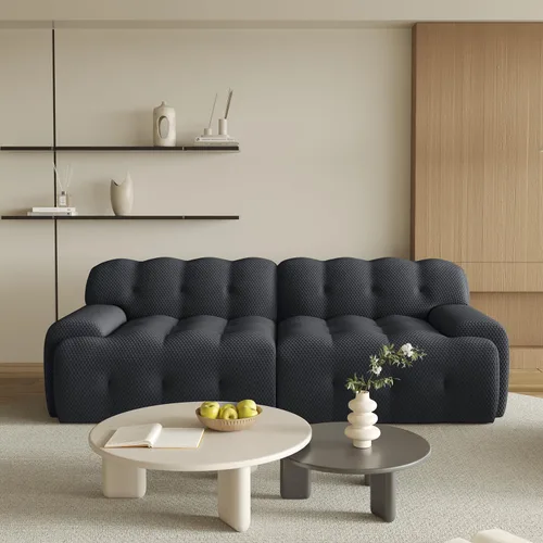 Sofá modular modular de 86.6 pulgadas, sofá biplaza de gran tamaño, tela de malla 3D, cómodo sofá de nube, sofá curvado para sala de estar, oficina,