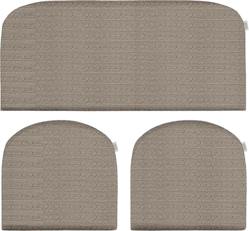 RSH DECOR: Sunbrella - Juego de 3 cojines de mimbre de espuma | 41 x 19 pulgadas y 19 x 19 pulgadas | Todo tipo de clima | Sofá de dos plazas para