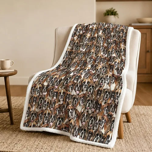 Miniatura 32 de BlessLiving Golden Retriever - Manta con patrones densos de perros, manta de forro polar Sherpa para sofá cama, manta suave y acogedora