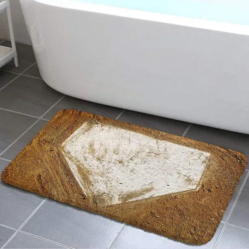 Miniatura 11 de NYMB Alfombra de baño de madera de béisbol en la alfombra, antideslizante, para entradas al aire libre, interior, puerta delantera, alfombra de baño