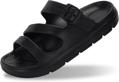 Miniatura 9 de PIMIO Sandalias de soporte de arco para mujer, deslizantes de recuperación para alivio de la fascitis plantar, antideslizantes, ligeras, con cojín