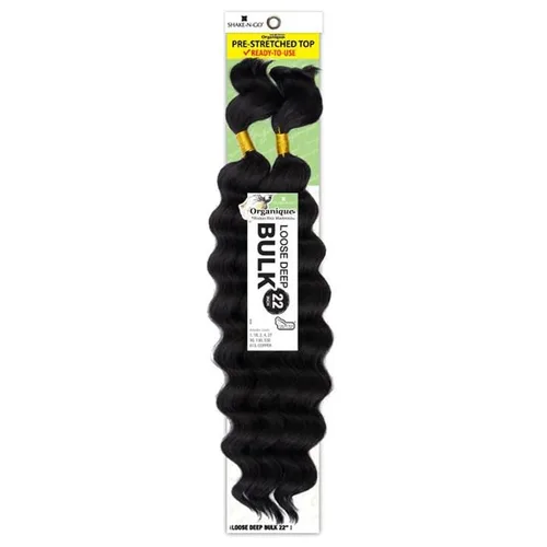 Organique Mastermix Shake-N-Go - Trenzas de cabello humano, sueltas y profundas a granel de 22 pulgadas (color: 4 marrón mediano)