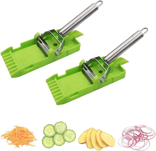 Miniatura 8 de Multi Pelador Doble Cuchilla, Tiras En Juliana, Tiras de Juliana - Pelador de cuchillos dobles con placa de rejilla, pelador de cuchillos múltiples