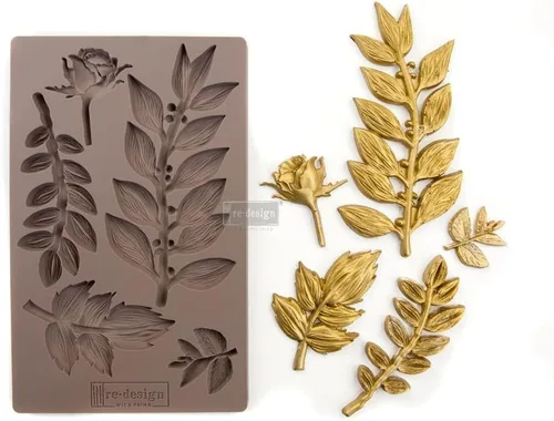 Leafy Blossoms - Moldes de resina de silicona de 5 x 8 pulgadas de grosor, moldes de resina para resina epoxi, regalo de bricolaje para el día de