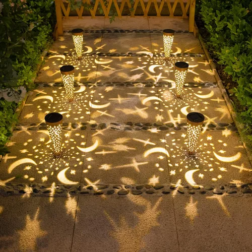 Miniatura 7 de Go2garden 6 luces solares para decoración de jardín al aire libre, regalos para mujeres y madres, estacas cónicas impermeables para jardín, césped