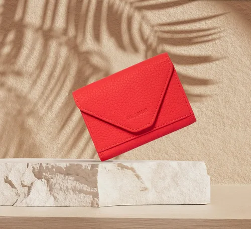 Miniatura 73 de grande Estuches para tarjetas 3639, Naranja, Tarjetero de cuero con cierre magnético, cartera pequeña de acordeón para mujer