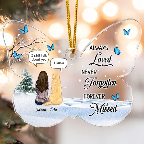 Miniatura 6 de Gossby Adorno conmemorativo de perro en forma de mariposa de acrílico personalizado – Regalo personalizado de condolencias de perro con diseño