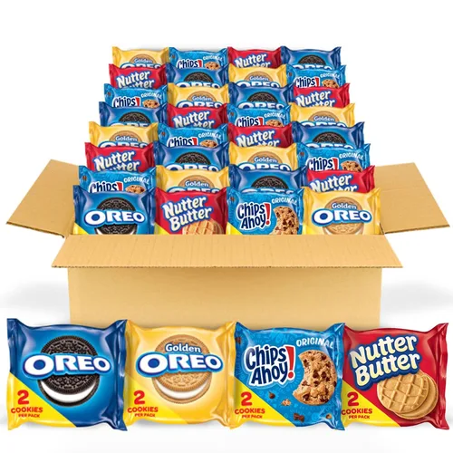 Oreo Oreo Original, Oreo Golden, Chips Ahoy! & Nutter Butter Cookie Snacks Pack de variedades, 56 paquetes de refrigerios (2 cookies por paquete)