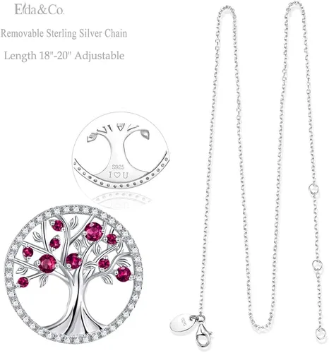 Miniatura 4 de Collar de árbol de la vida para mujer, collar de perlas esmeralda piedras natales de mayo, junio, para esposa, mamá, regalos de cumpleaños