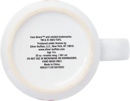 Miniatura 4 de Silver Buffalo - Taza de cerámica de campamento de Los Ositos Cariñositos con purpurina y frase «Positive Vibes» de 20 onzas Care Bears Vibes