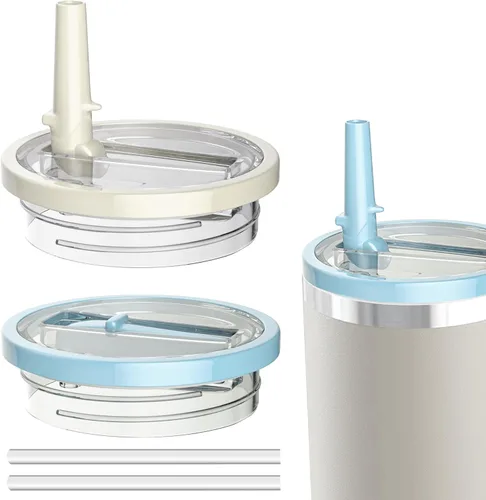 Miniatura 23 de 1 paquete de tapa con pajita abatible de 40 onzas, reemplazo para taza Stanley Quencher, tapa de taza a prueba de fugas y resistente a derrames