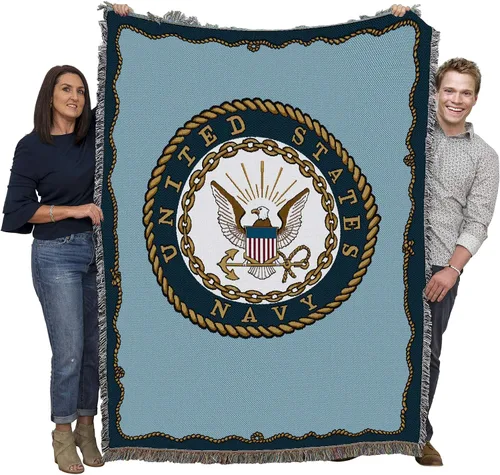 Miniatura 12 de Pure Country Weavers PCW - Manta familiar de la Marina de los Estados Unidos, manta militar de regalo para la parte posterior del sofá o sofá