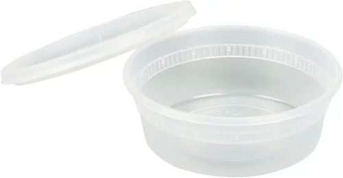 Miniatura 12 de Restaurantware -Asporto - Cajas para llevar de 8 onzas, 25 recipientes redondos para sopa para microondas - Tapas de plástico transparente
