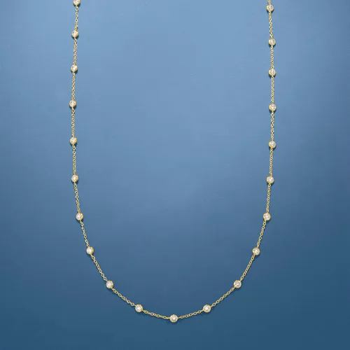 Miniatura 4 de Ross-Simons 4.50 ct. t.w. CZ Station Necklace
