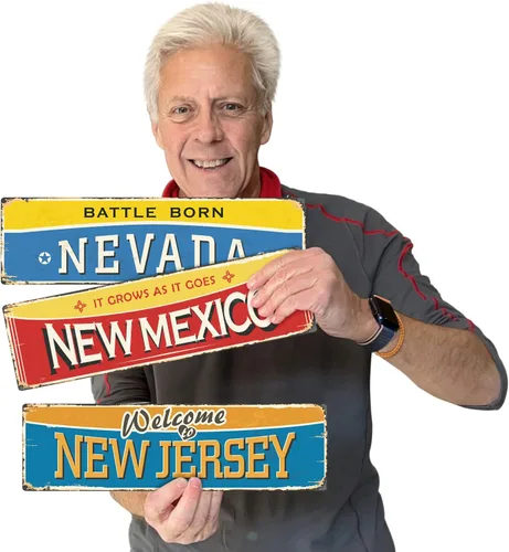 Miniatura 3 de SmartSign Letrero de metal vintage de 4 x 14 pulgadas "Welcome To New Jersey State", aluminio a prueba de óxido de 40 mil con recubrimiento