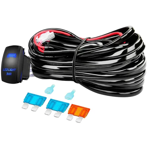 RIGIDON Kit de mazo de cables de barra de luz LED, interruptor basculante de 12 V, 18 AWG, relé de alimentación, cable automotriz para barra de luz