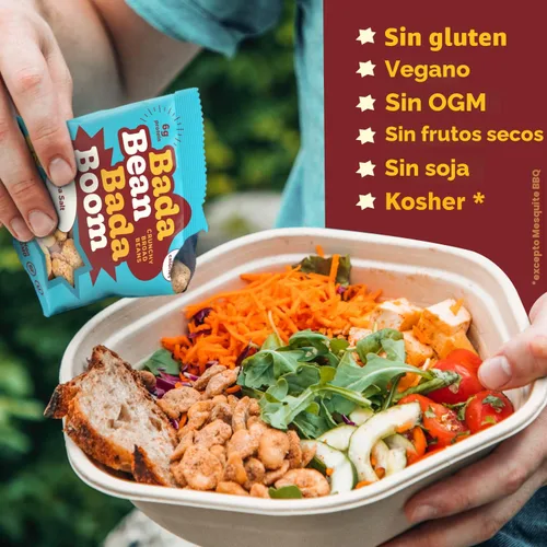 Miniatura 5 de Bada Bean Bada Boom - Proteína a base de plantas, libre de gluten, vegana, bocadillos de habas tostadas crujientes, paquetes de 110 calorías