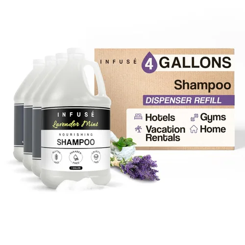 Infundir Lavender Mint Hotel Shampoo | 1 galón | Para hostelería y alquileres vacacionales para rellenar dispensadores | (4 galones)