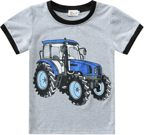 Miniatura 6 de Pijamas para niños pequeños, 100% algodón, ropa de dormir con camión de bomberos, ropa de dormir para bebé, 4 piezas, pijamas de verano para niños