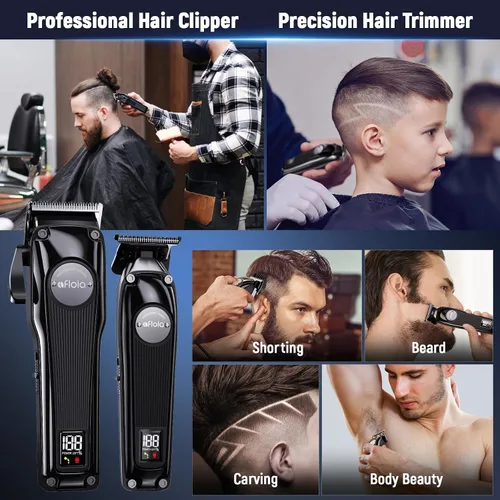 Miniatura 2 de Cortadora de pelo profesional para hombres, juego de cortapelos inalámbricos con motor sin escobillas de alto par y hoja desmontable