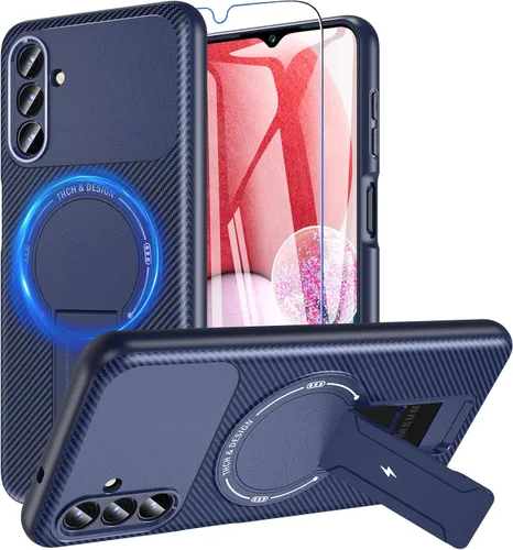 Miniatura 32 de Funda OWKEY Samsung Galaxy A13 5G, Funda Magnética para Teléfono con Soporte y Protector de Pantalla, Funda Protectora Antihuellas y a Prueba de A13