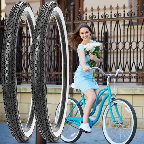 Miniatura 7 de Paquete de 2 neumáticos y tubos de bicicleta Beach Cruiser de 24 pulgadas/26 x 2.125 pulgadas o sin tubos de 24 pulgadas/26 x 1.75 pulgadas/2.125
