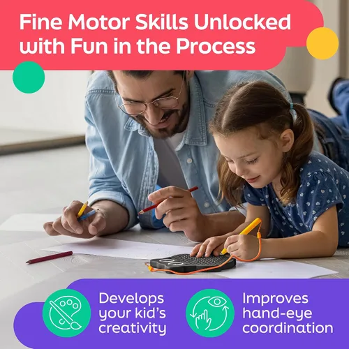 Miniatura 2 de AYNAT FUN Tablero de dibujo magnético para niños y niños pequeños con cuentas y lápiz óptico magnético, juguete de viaje magnético para actividades