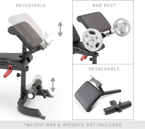 Miniatura 7 de Marcy Smith Machine Cage System Home Gym Multifunction Rack, Customizable Training Station Rojo